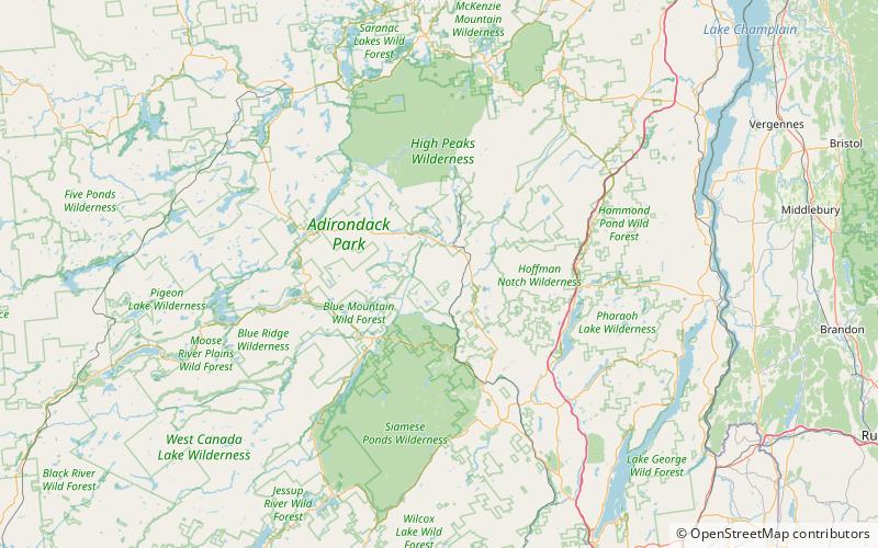 vanderwhacker mountain wild forest adirondack park location map