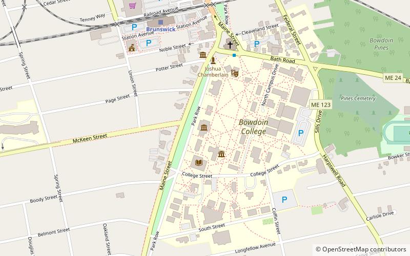 Bowdoin College Museum of Art location map