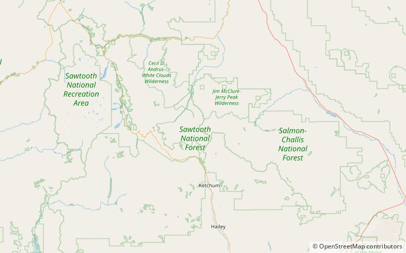 north fork lake foret nationale de salmon challis location map