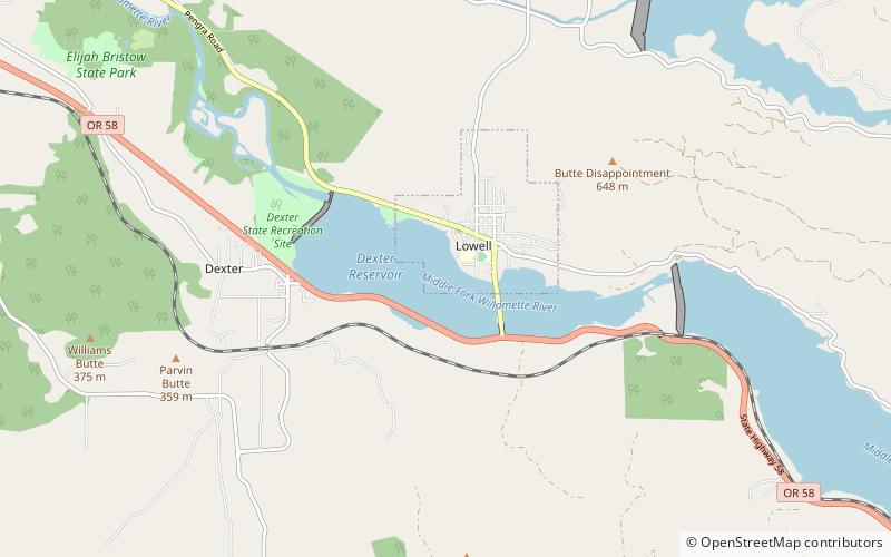 Dexter Reservoir location map