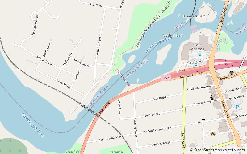 Androscoggin Swinging Bridge location map