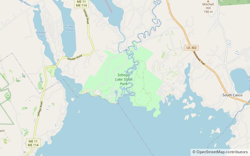 Sebago Lake State Park location map