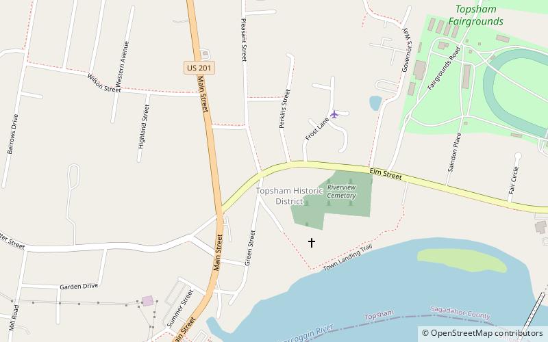 Topsham Historic District location map