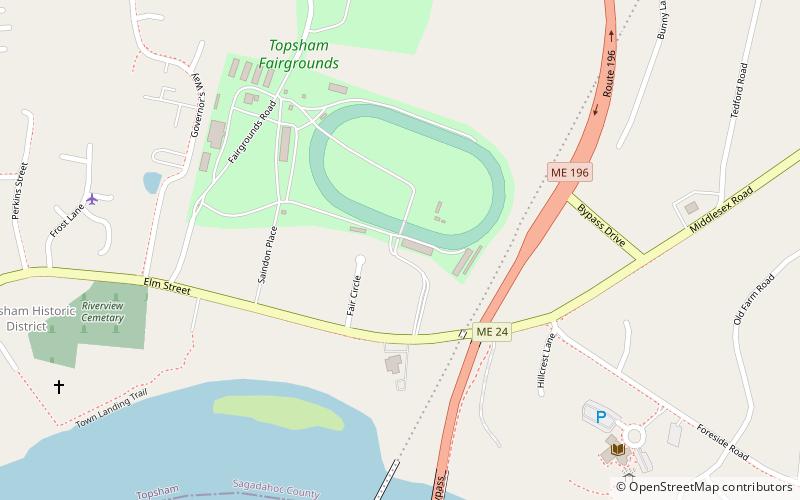 Topsham Fairgrounds Grandstand location map