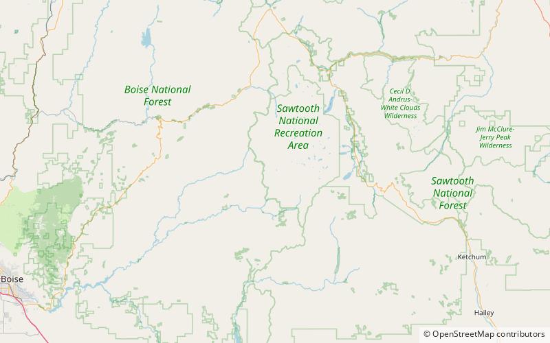 triangle lake sawtooth wilderness location map