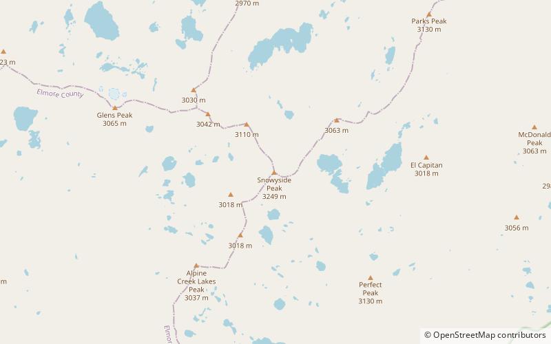 Snowyside Peak location map