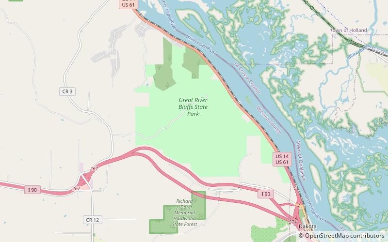 Parc d'État de Great River Bluffs location map