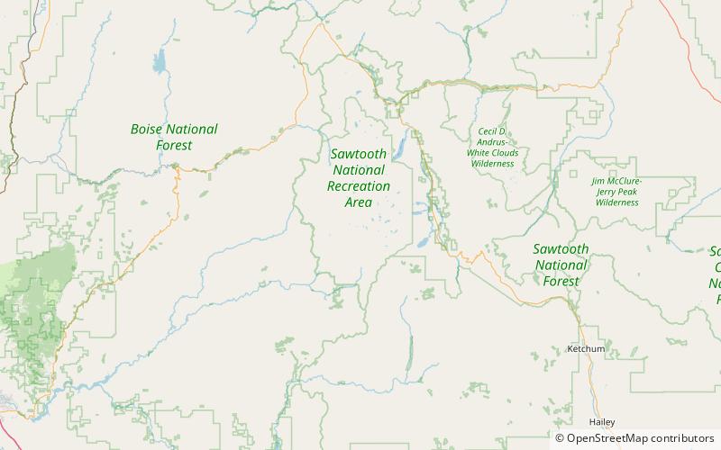 rock slide lake sawtooth wilderness location map
