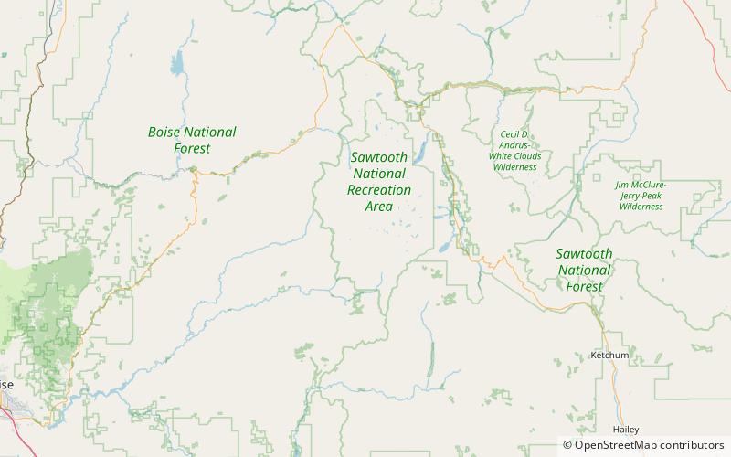 everly lake sawtooth wilderness location map