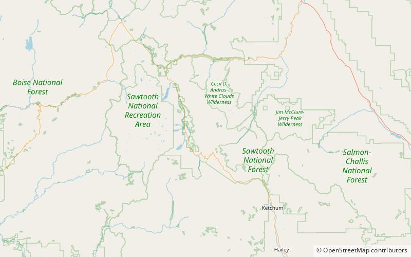 rainbow lake sawtooth national recreation area location map