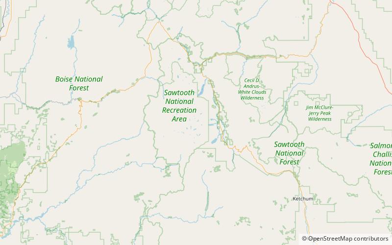 mushroom lake sawtooth wilderness location map