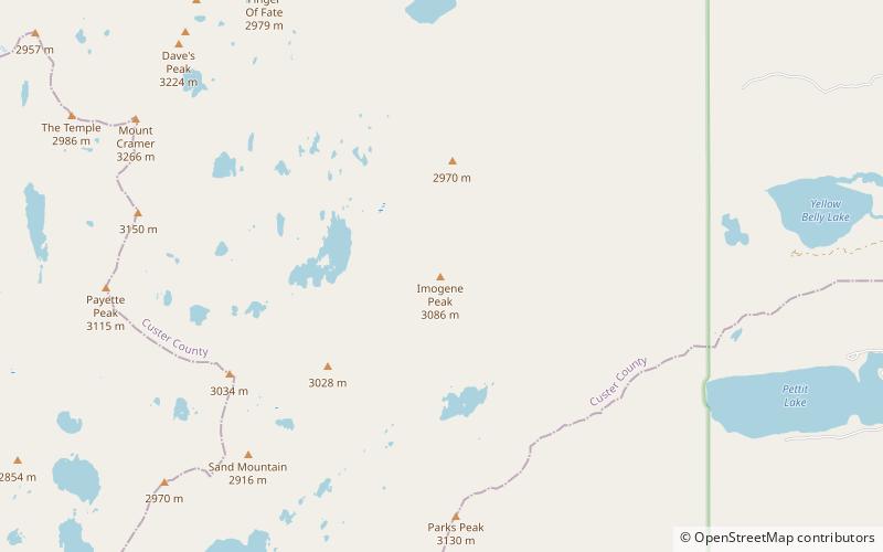 imogene peak sawtooth wilderness location map