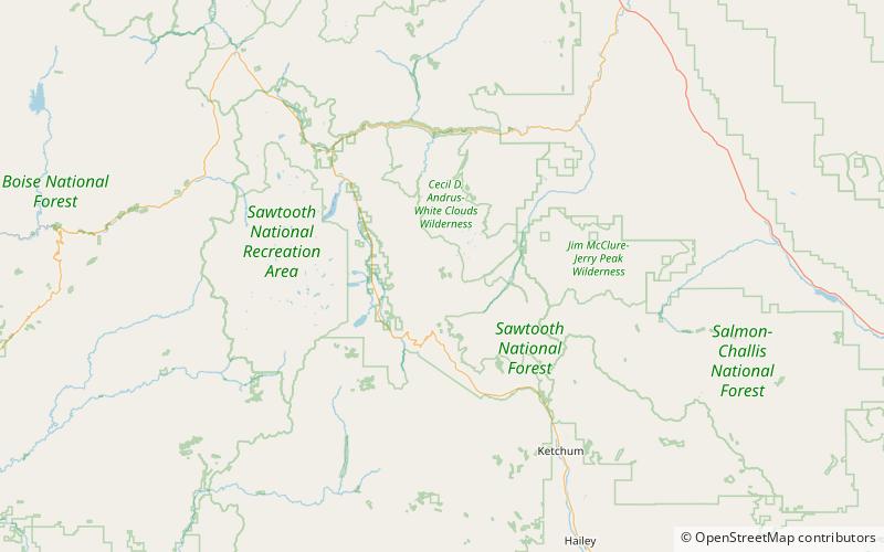 croseus peak sawtooth national recreation area location map