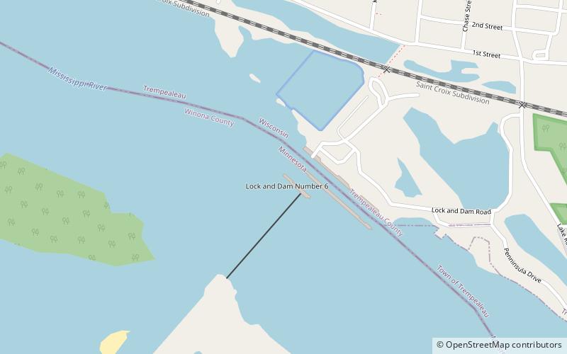 Lock and Dam No. 6 location map