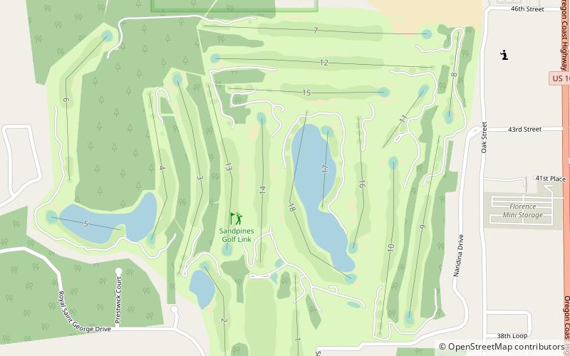 Sandpines Golf Links location map