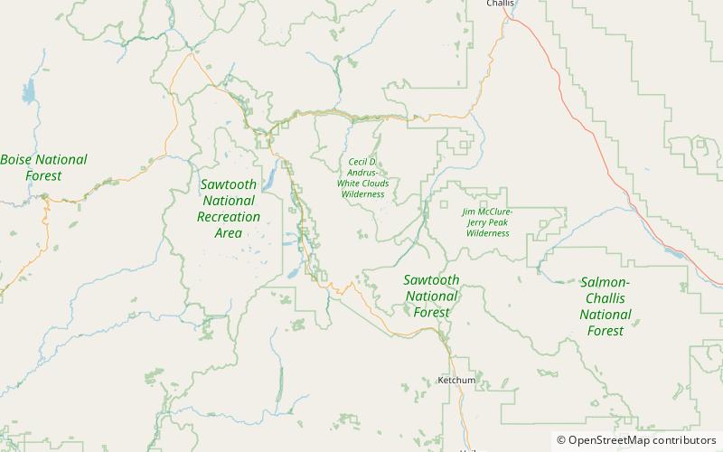 ebony peak sawtooth national recreation area location map