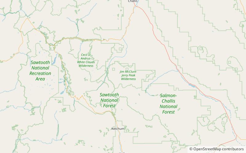 Jim McClure–Jerry Peak Wilderness location map