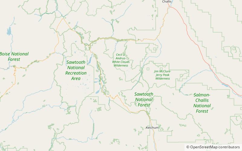 phyllis lake sawtooth national recreation area location map