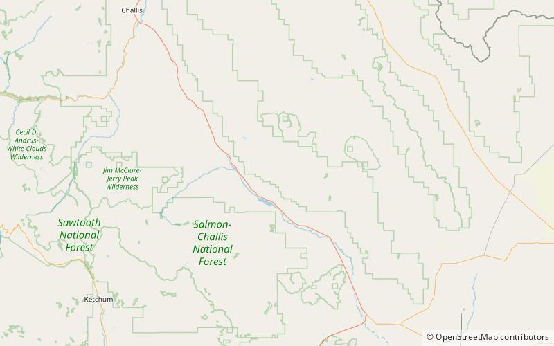 lost river peak foret nationale de salmon challis location map