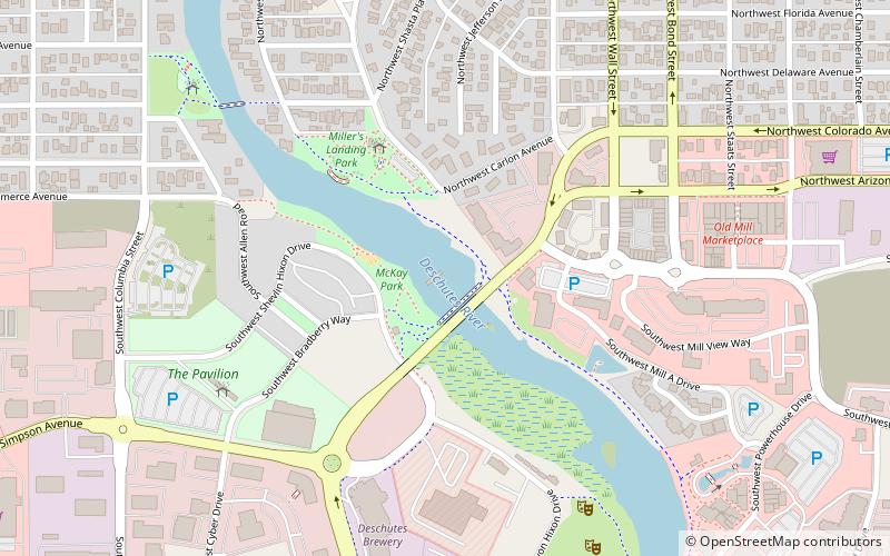 Bend Whitewater Park location map