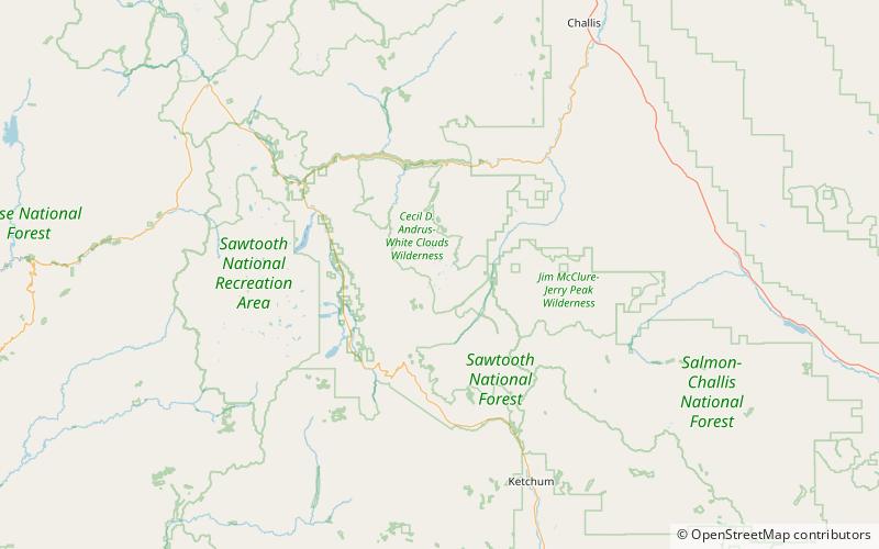 scree lake white clouds wilderness location map