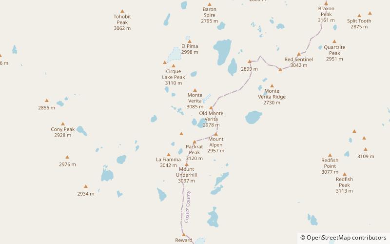 little warbonnet lake sawtooth wilderness location map