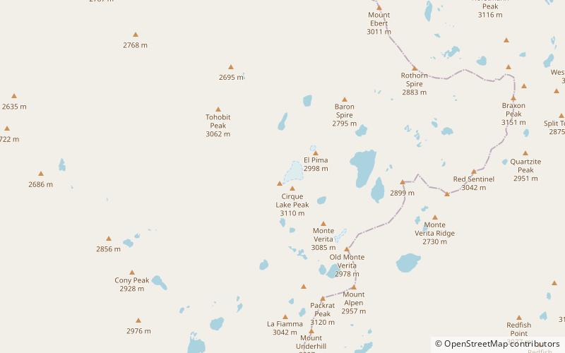Warbonnet Peak location map