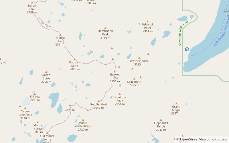 braxon peak sawtooth wilderness location map