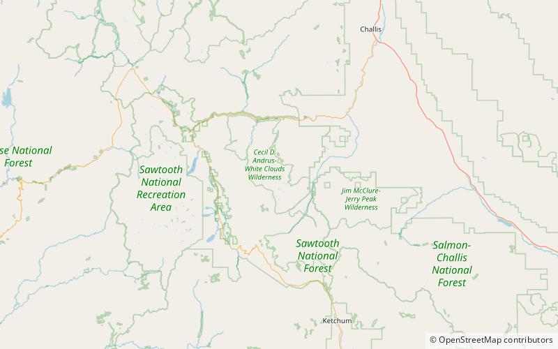 island lake white clouds wilderness location map