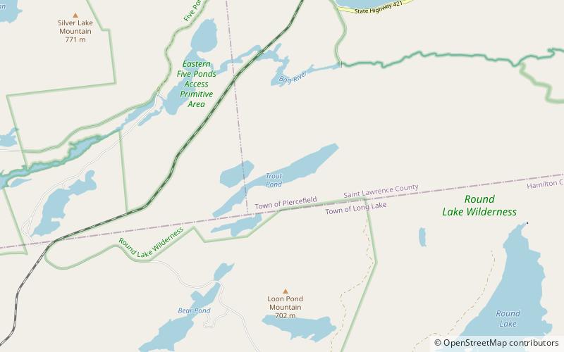 trout pond round lake wilderness area location map