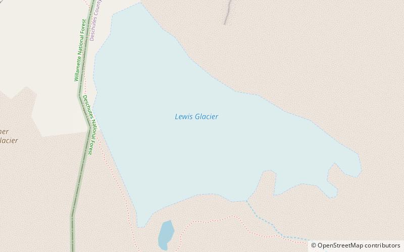 Lewis Glacier location map