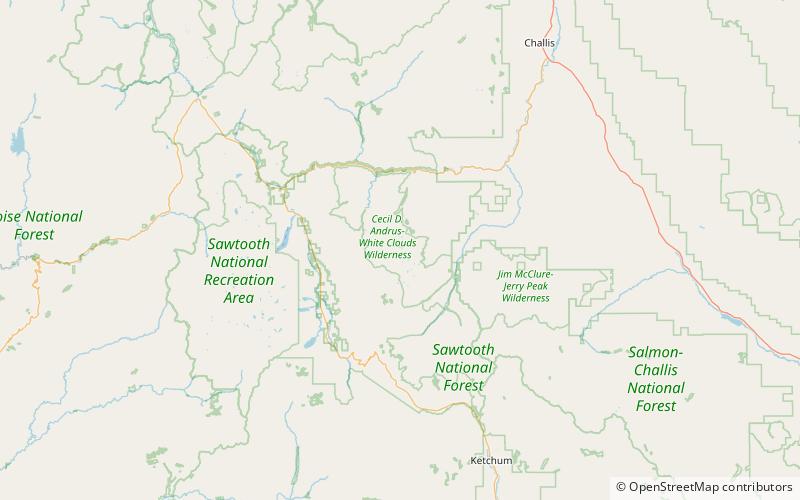 boulder lake white clouds wilderness location map