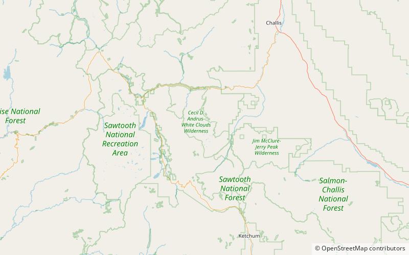 big boulder lakes white clouds wilderness location map