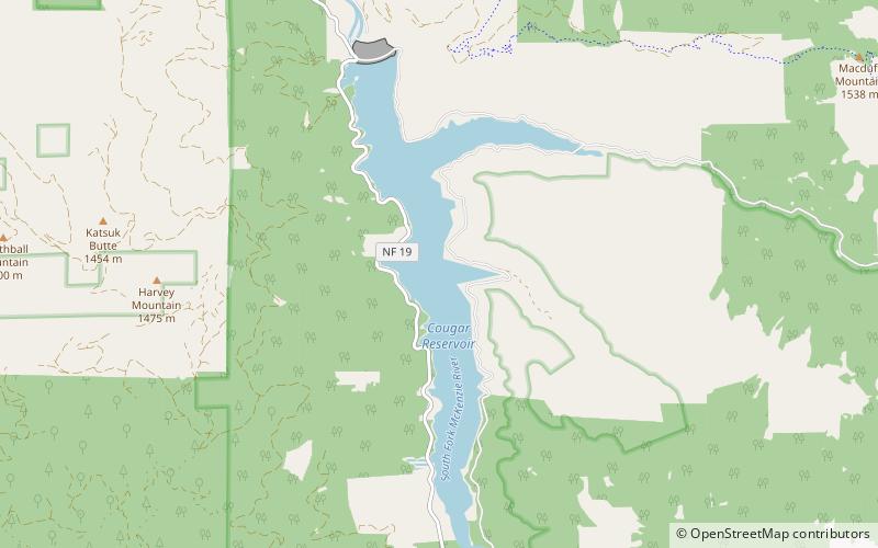 Cougar Reservoir location map