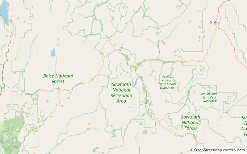 bluebox lake sawtooth wilderness location map