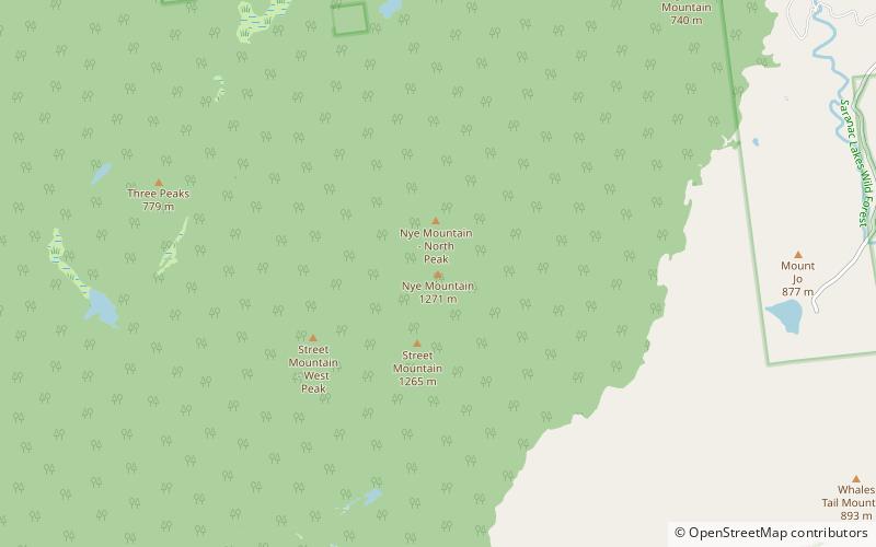 nye mountain high peaks wilderness area location map