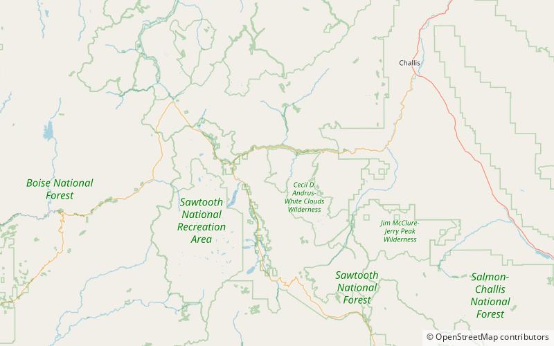 lookout mountain white clouds wilderness location map