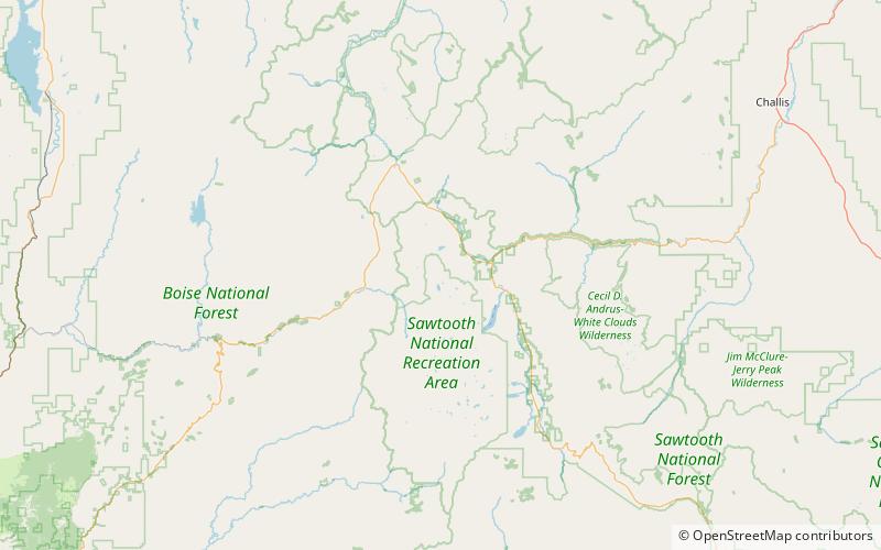 crooked lake sawtooth wilderness location map