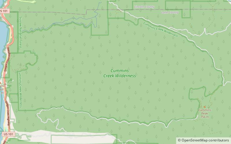 Cummins Creek Wilderness location map