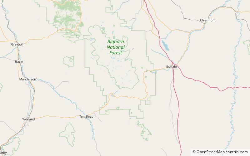 darton peak bighorn national forest location map