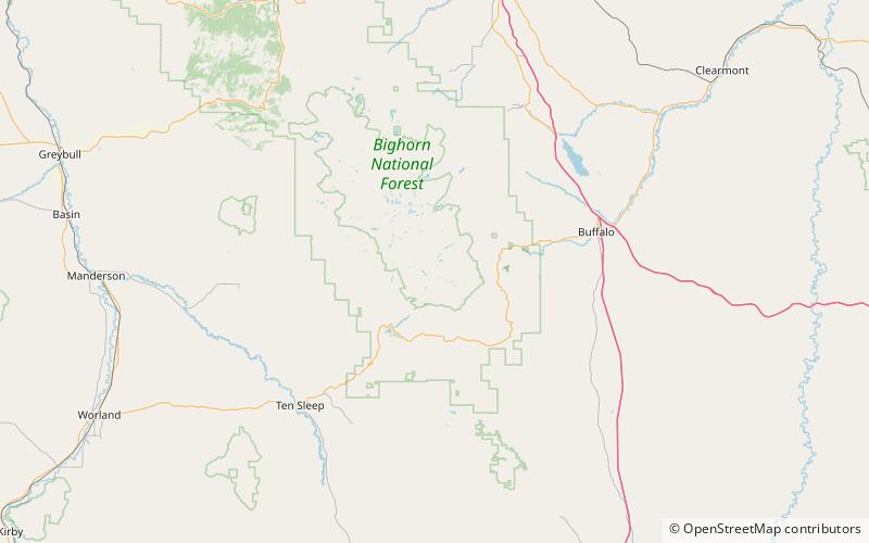 darton peak foret nationale de bighorn location map