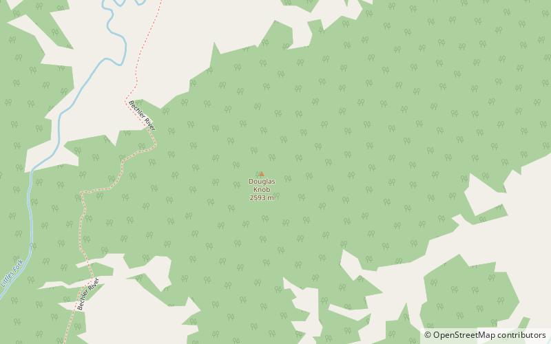 douglas knob park narodowy yellowstone location map