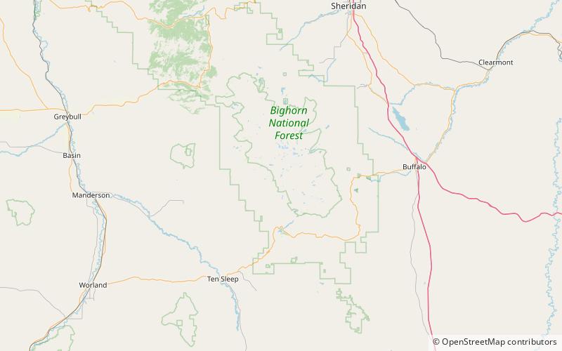 lake helen foret nationale de bighorn location map