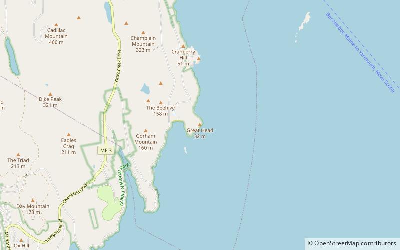 great head park narodowy acadia location map