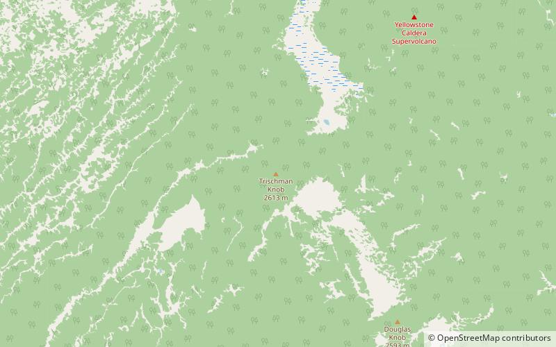 trischman knob parque nacional de yellowstone location map