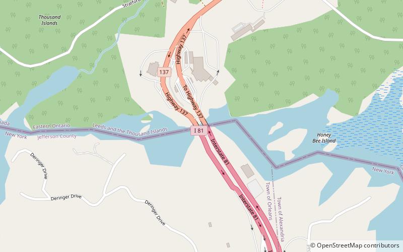 Thousand Islands Border Crossing location map