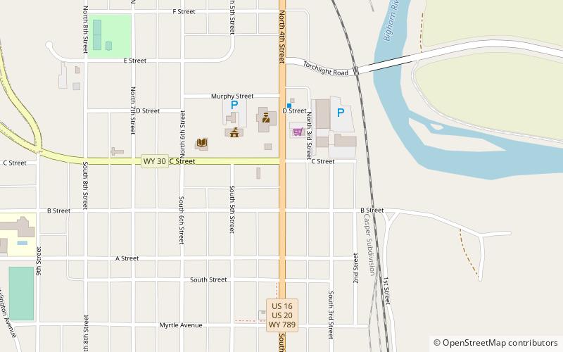 Basin Republican-Rustler Printing Building location map