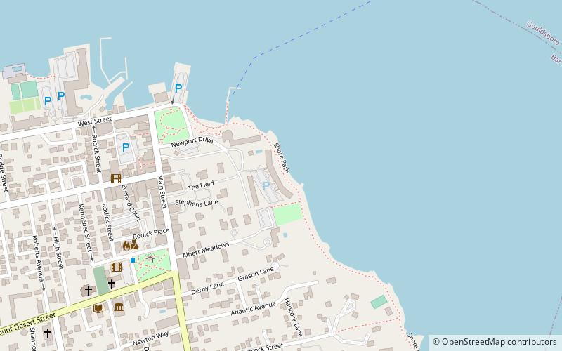 the shore path bar harbor location map