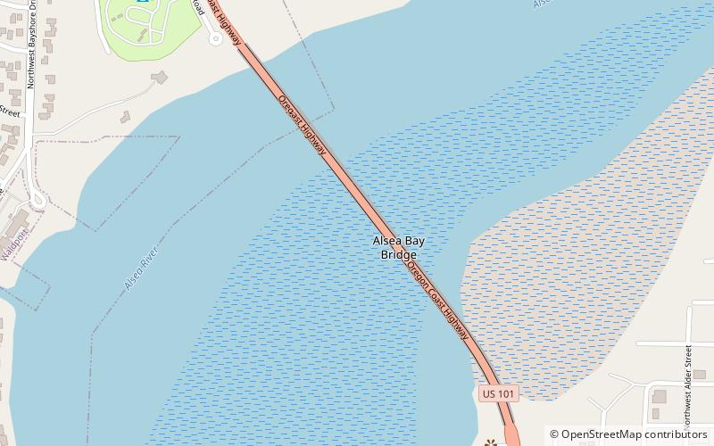 Alsea Bay Bridge location map