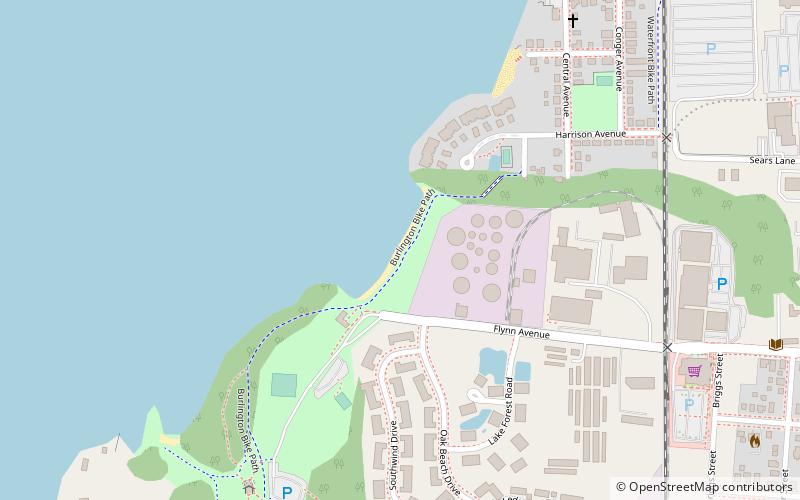 oakledge park beach burlington location map